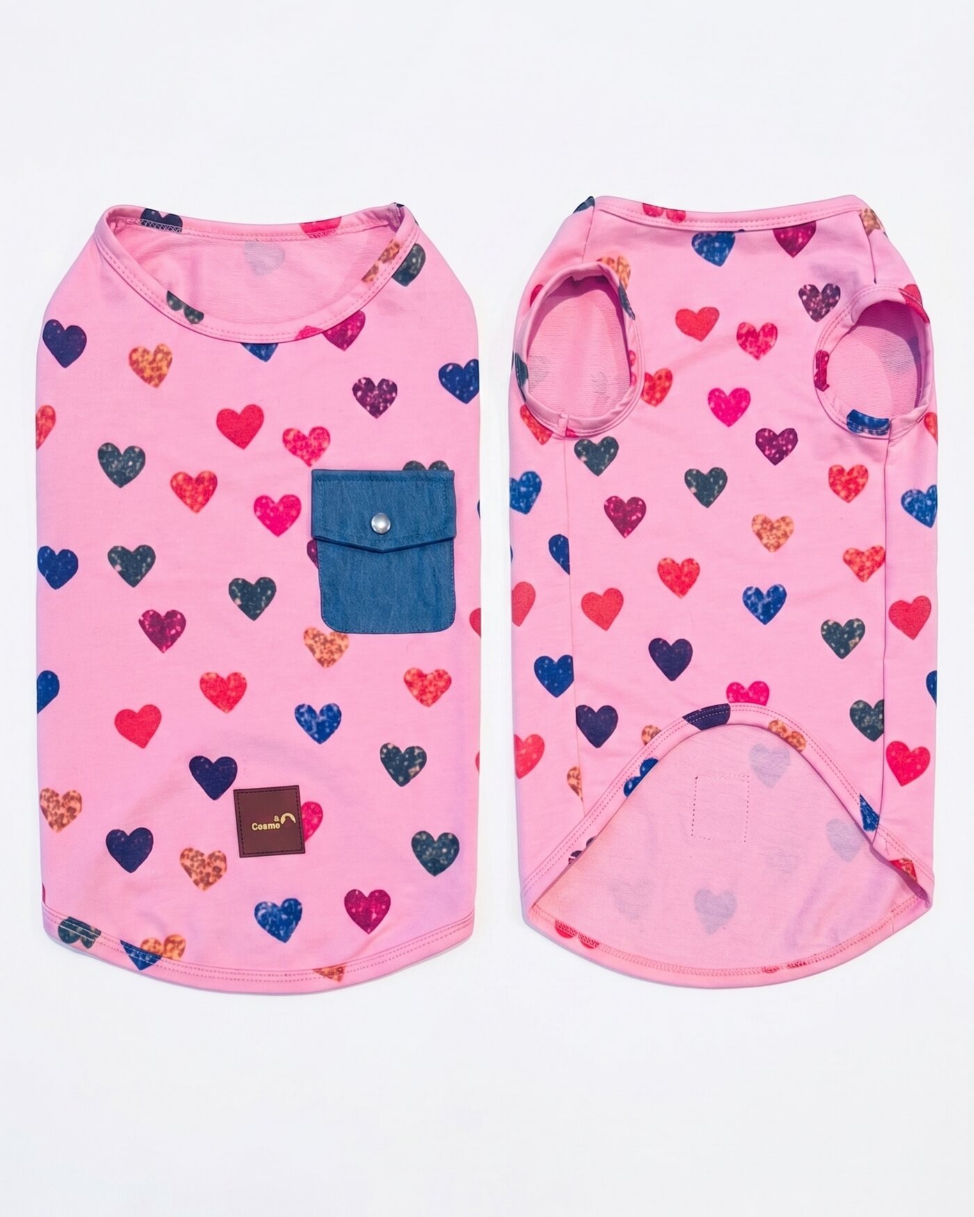 Pink Heart Print T-shirt