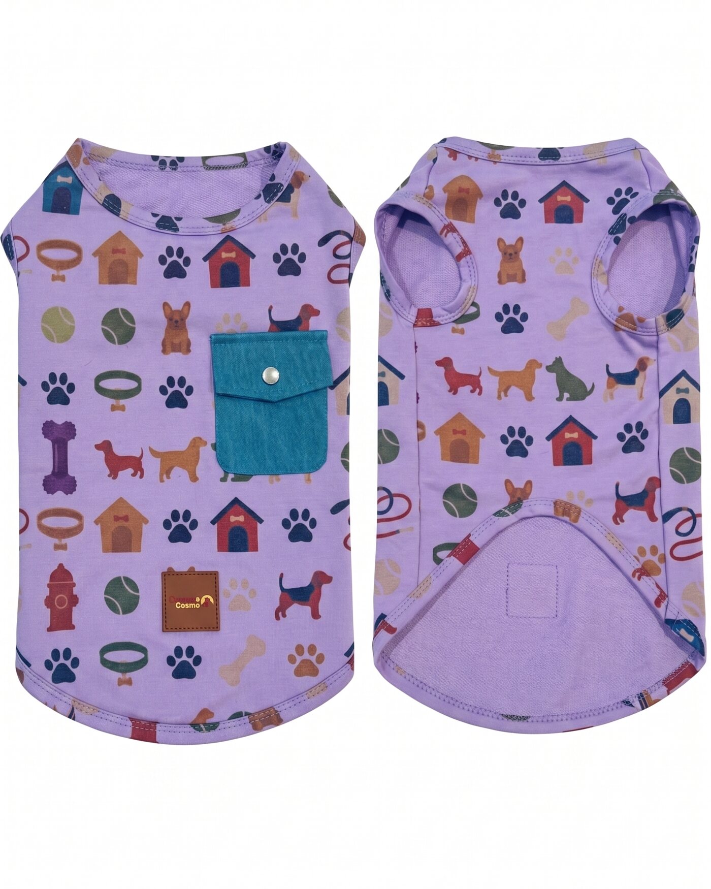 Purple Dog Play Print T-shirt